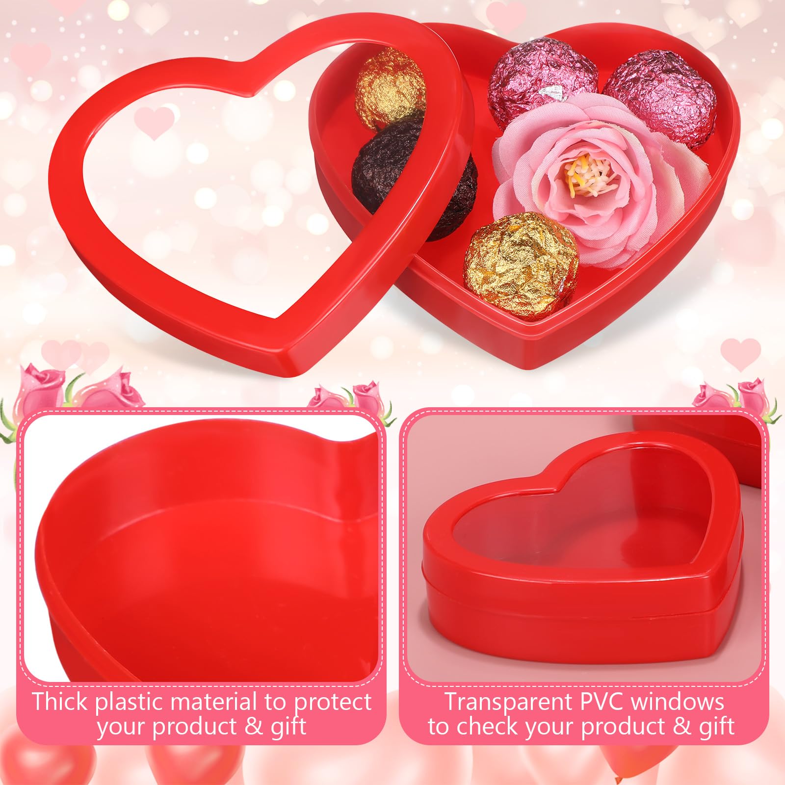 Amazon.com: Colingmill 24 Pcs Small Heart Containers Heart Plastic